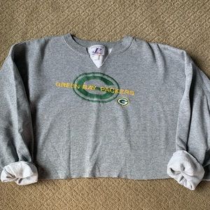 oversized green bay packers cropped sweatshirt